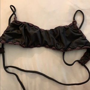 Posh Pua Tie back embroidered bikini top